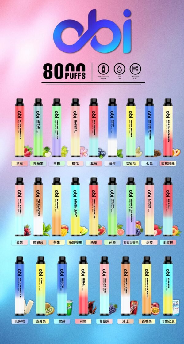 【一次性】OBI 一次性 8000口 主機 可充電